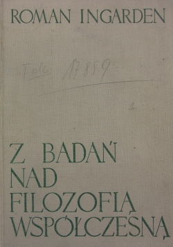 Z badań nad Filozofią Współczesną