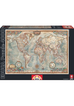 Puzzle Świat mapa stylizowana Executive 4000 elementów