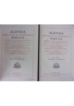 Agenda provinciae ecclesiasticae Moraviae, tom 1,2 1920r.