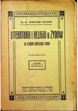 Literatura i religia u Żydów część 2 1911 r.