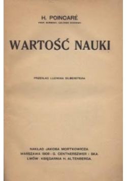Wartość nauki, 1908r.