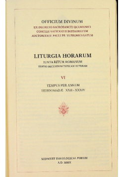 Liturgia horarum Tom VI