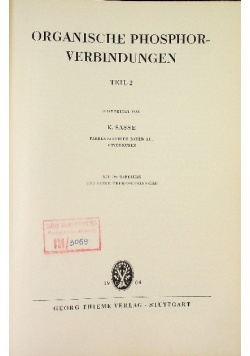 Organische phosphor-verbindungen Tom 2