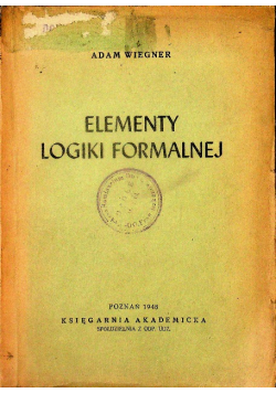 Elementy logiki formalnej 1948 r.