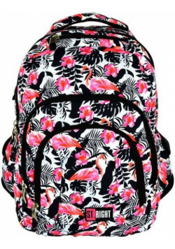 Plecak szkolny 4-komorowy Flamingo Pink Black