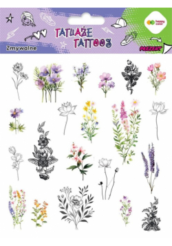 Tatuaże zmywalne Flowers HAPPY COLOR