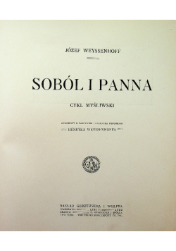 Soból i panna Cykl myśliwski Reprint z 1913 r.