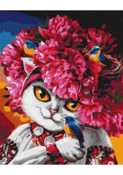 Malowanie po numerach - Kwitnąca kotka 40x50cm