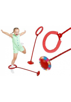 Hula hop skipper na nogę świecący czerwony