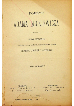 Poezye Tom IV  1888 r. Warszawa - Petersburg