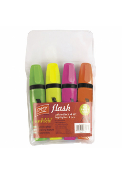 Zakreślacz 4 sztuki Mix Flash