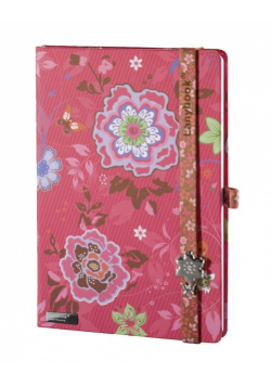 Notes A6 Flowers Beauty czerwony linia