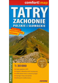 Tatry Zachodnie Słowackie i Polskie mapa turystyczna laminowana 1:30 000, ExpressMap