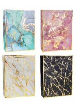 Torebka ozdobna Marmur 26x32x10cm mix ROZETTE