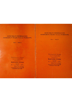 Komunikaty Informacyjne Komisariatu Rządu Tom I  Zeszyt 1- 2