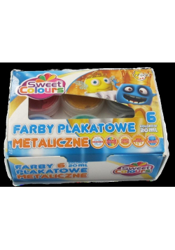 Farby plakatowe metaliczne 6 kolorów 20ml