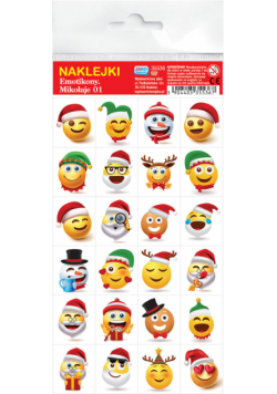 Emotikony Mikołaje 01 Naklejki 4 sztuki