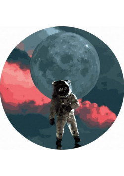 Malowanie po numerach okrągłe - Astronauta... 40cm