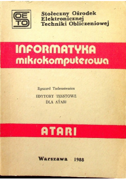 Informatyka mikrokomputerowa Atari Edytory tekstowe dla Atri