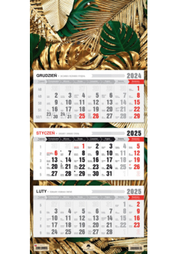 Kalendarz 2025 trójdzielny Glamour Gold KT1–V.78