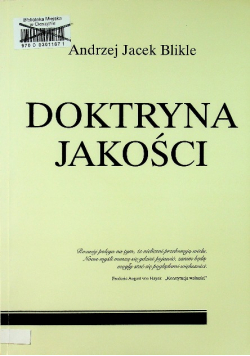 Doktryna jakości Dedykacja Autora