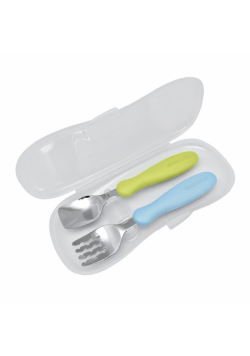 Sztućce z etui kiwi/sky