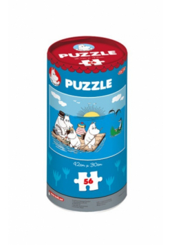 Muminkowe puzzle w puszce 56 elementów Tratwa