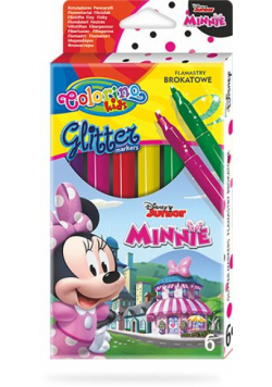 Flamastry brokatowe Colorino Kids 6 kolorów Minnie