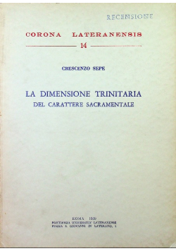 La Dimensione Trinitaria Del Carattere Sacramentale