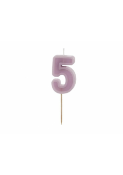 Świeczka urodzinowa 5 fiolet 6cm