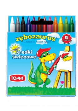 Kredki świecowe Zębozaurus 12 kolorów
