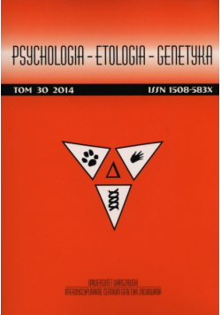 Psychologia Etologia Genetyka 30/2014