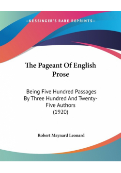 The Pageant Of English Prose