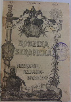 Rodzina Seraficka. Miesięcznik religijno - społeczny. Nr. 1-12,  1920 r.