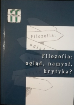 Filozofia ogląd namysł krytyka