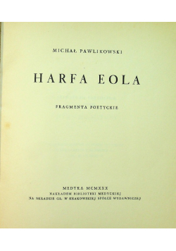Harfa Eola 1930 r.