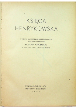 Księga henrykowska 1949 r.