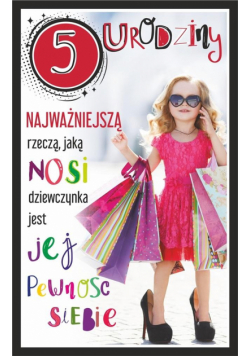 Kartka okolicznościowa Urodziny 5 dziewczynka