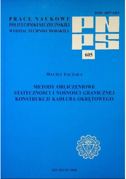 Metody obliczeniowe stateczności i nośności granicznej konstrukcji