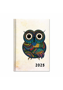Kalendarz 2025 książkowy B6 dzienny Sowa