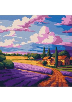 Malowanie po numerach - Lawendowe pole 30x30cm