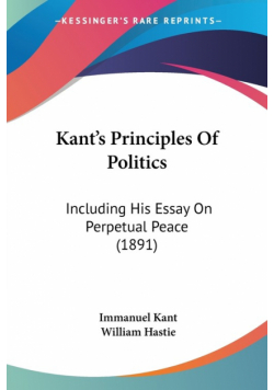 Kant's Principles Of Politics