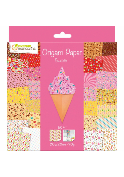 Papier Origami 20x20cm Słodycze 60 arkuszy