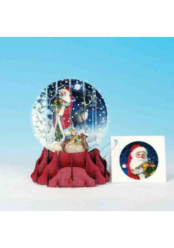 Kartki 3D Father Christmas Snow Globe