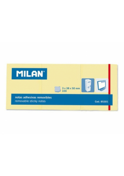 Karteczki samoprzylepne Milan 38x50 mm żółte 30 sztuk