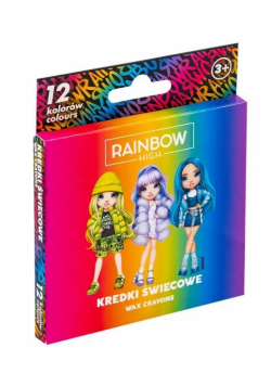 Kredki świecowe okągłe Rainbow High 12kol ASTRA