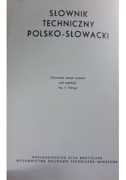 Słownik techniczny Polsko-Słowacki