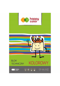 Paczka Blok techniczny kolorowy A4 170g Happy Color 20sztuk