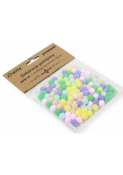 Dekoracje pompony 1cm pastel mix kolorów 120szt
