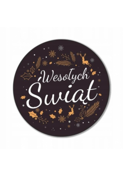 Naklejki świąteczne czarne 6cm 24szt
